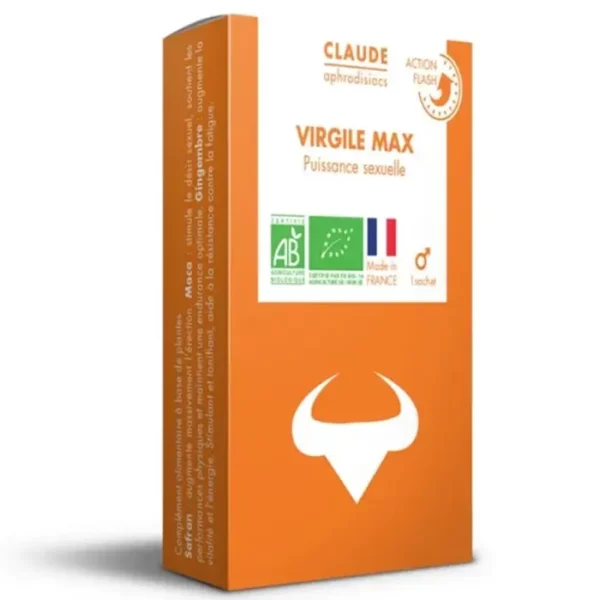 Virgile Max de la marque Claude Aphrodisiacs est un complément alimentaire en poudre à boire d’origine biologique formulé à base de plantes reconnues pour leur action sur la fonction érectile, la libido et la performance sexuelle masculine.