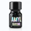 Poppers Amyl Slutcore 10 ml, formule au nitrite d’amyle dans un petit flacon noir au design holographique Slutcore.